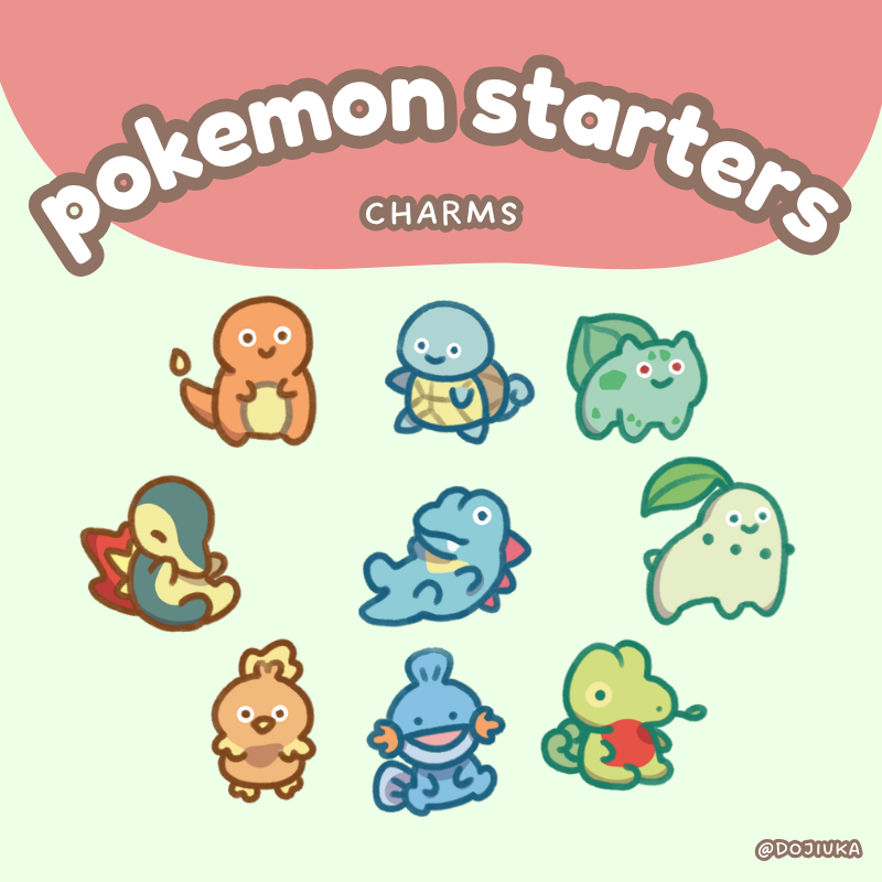 Poke Starters Keychain (Gen 1-9)