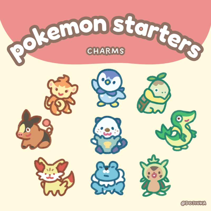 Poke Starters Keychain (Gen 1-9)